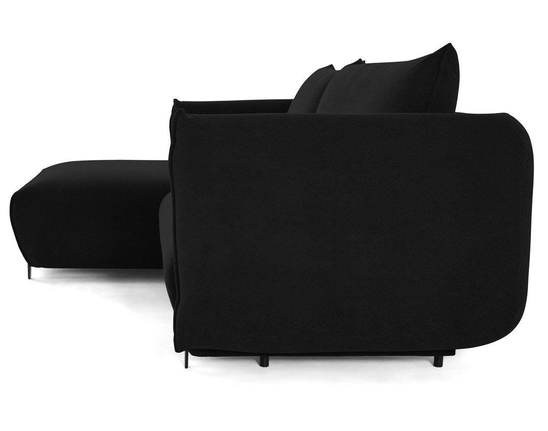 Canapé d'angle gauche 4 places convertible avec coffre en tissu Gianni