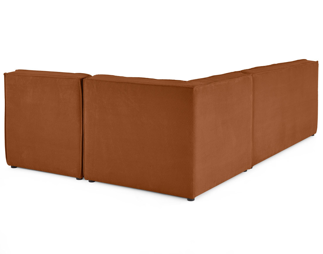 Canapé modulable d'angle réversible 4 places en velours texturé Ellie