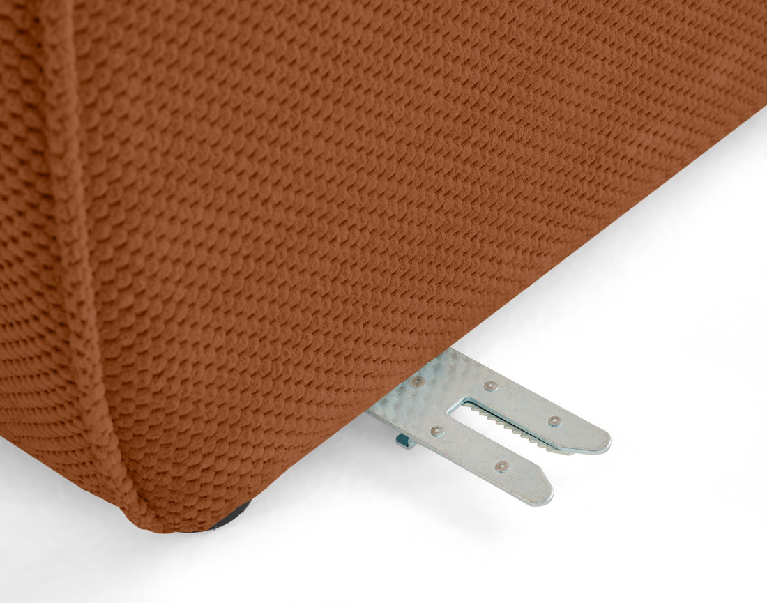 Canapé modulable d'angle réversible 4 places en velours texturé Ellie