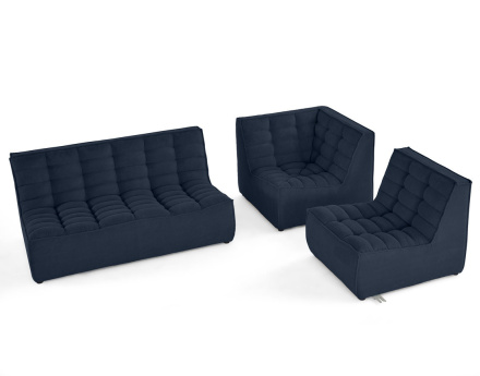 Canapé modulable d'angle réversible 4 places en velours texturé Ellie