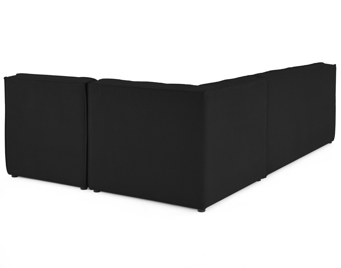 Canapé modulable d'angle réversible 4 places en velours texturé Ellie