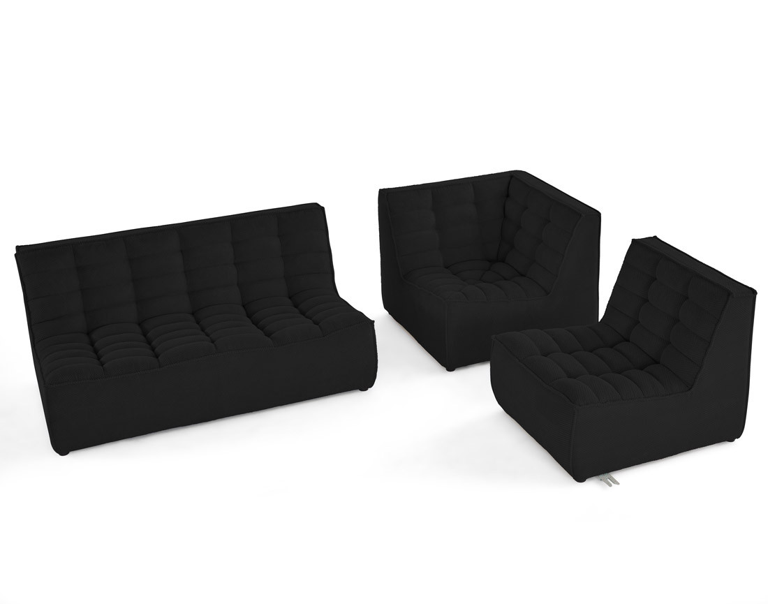 Canapé modulable d'angle réversible 4 places en velours texturé Ellie