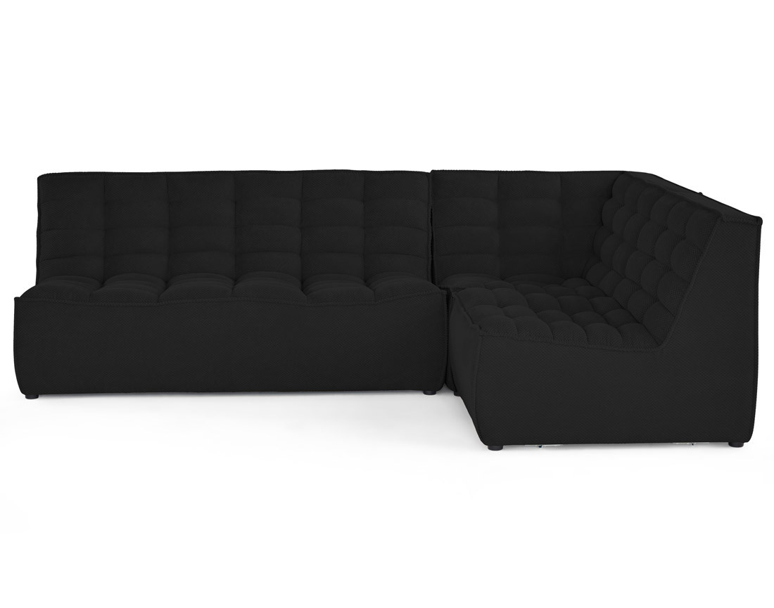 Canapé modulable d'angle réversible 4 places en velours texturé Ellie