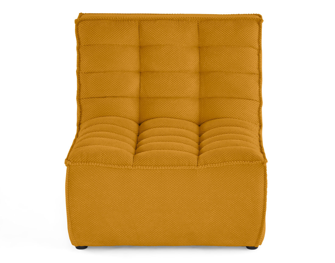 Module d'assise sans accoudoirs en velours texturé Ellie