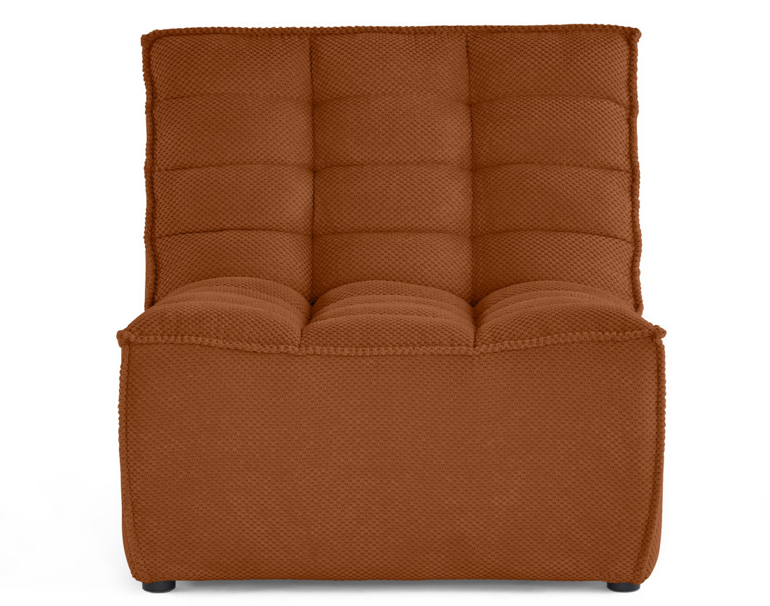 Module d'assise sans accoudoirs en velours texturé Ellie