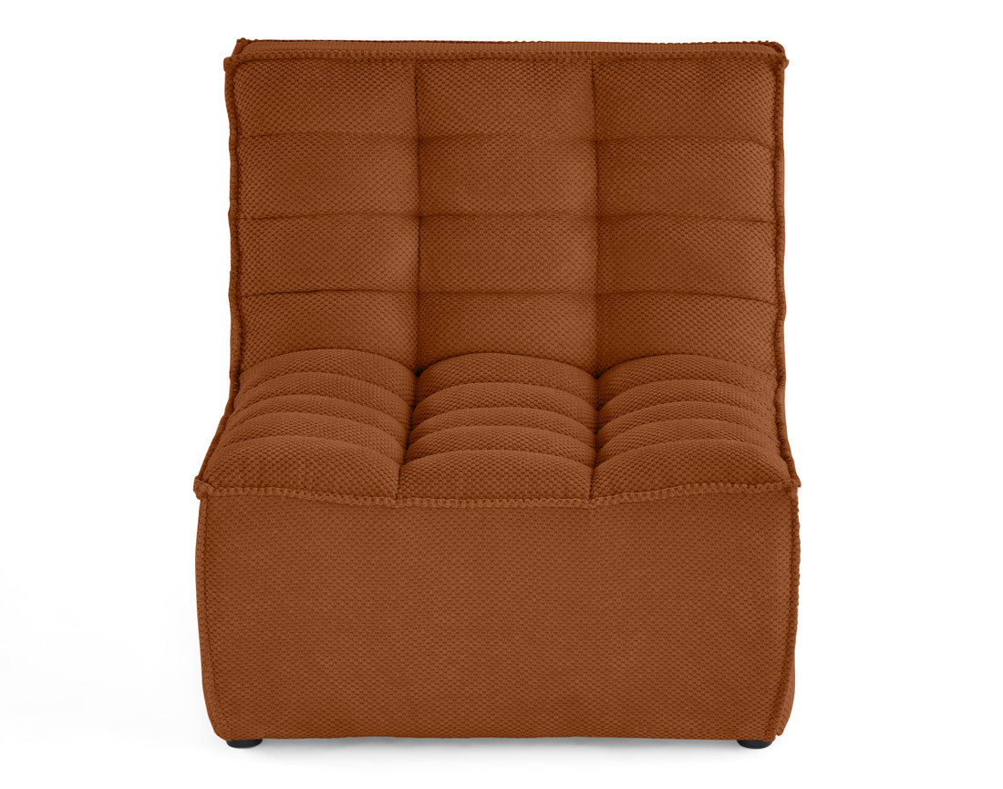 Module d'assise sans accoudoirs en velours texturé Ellie