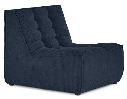 Module d'assise sans accoudoirs en velours texturé Ellie