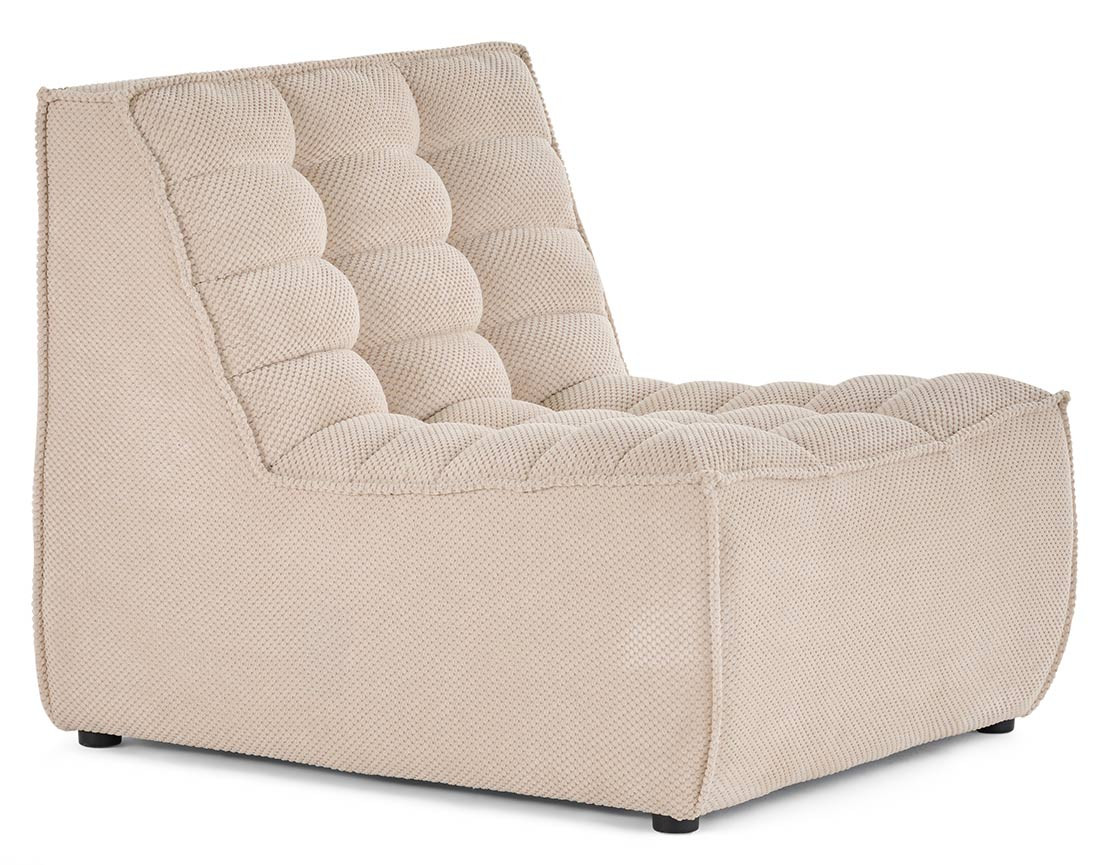 Module d'assise sans accoudoirs en velours texturé Ellie