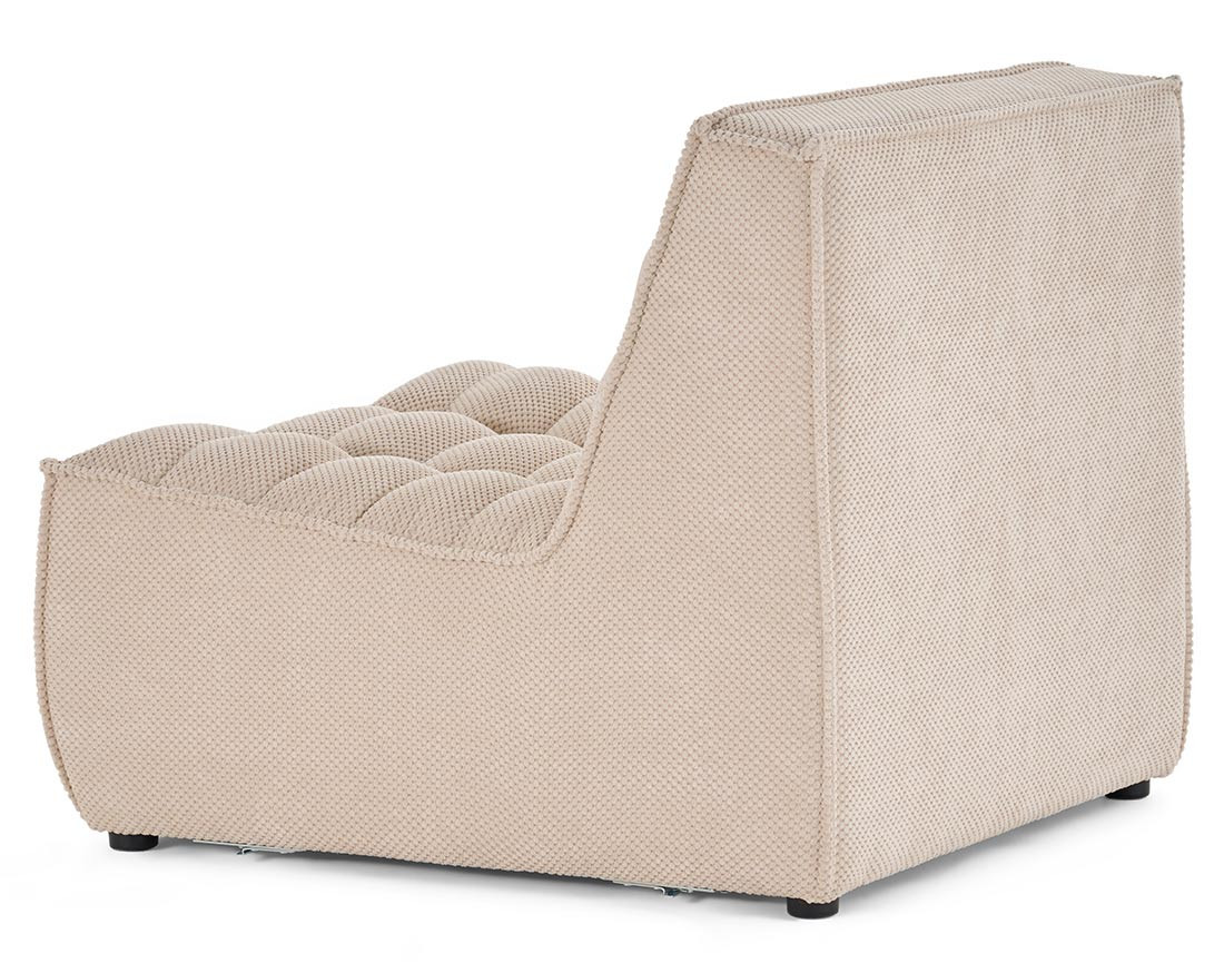 Module d'assise sans accoudoirs en velours texturé Ellie