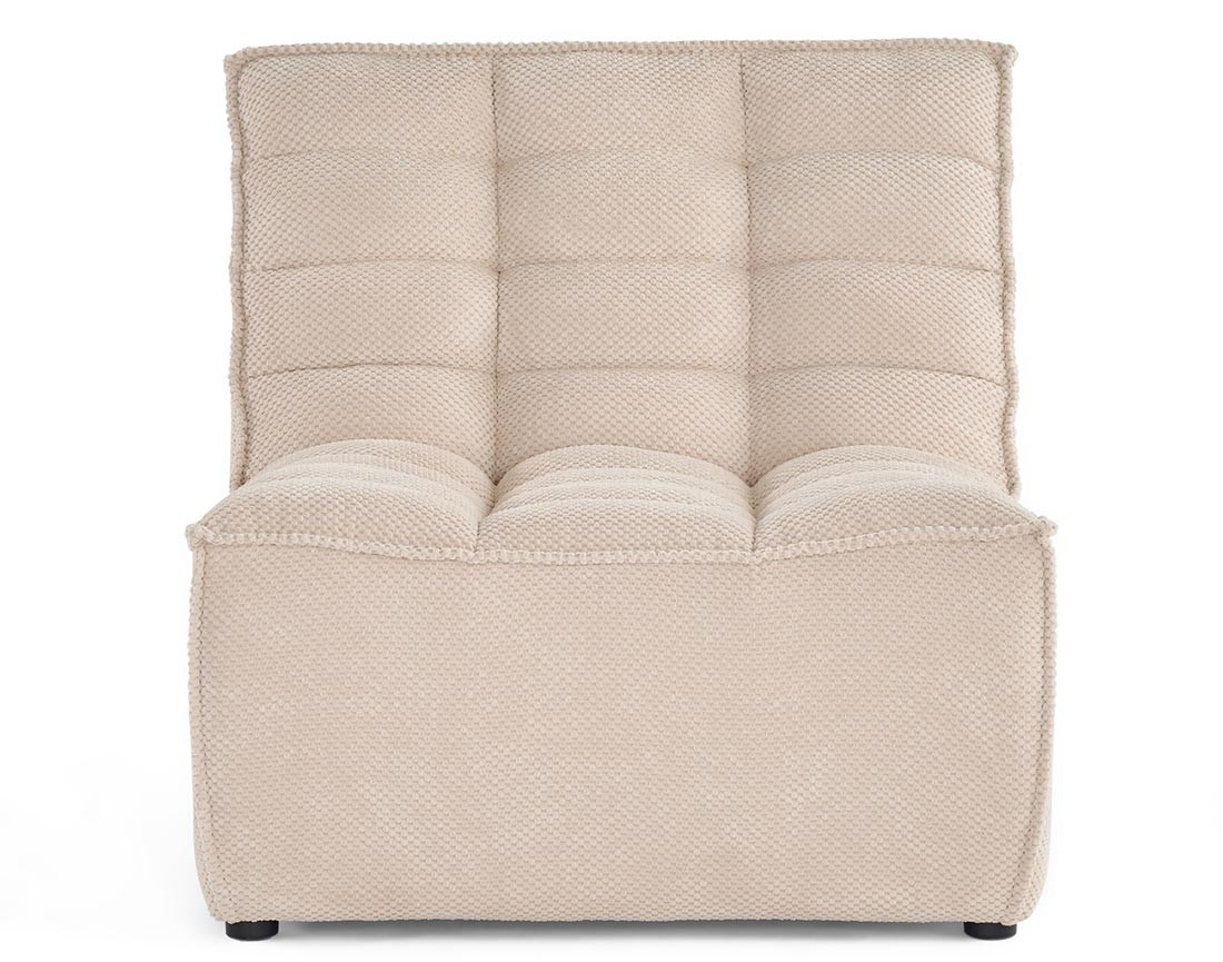 Module d'assise sans accoudoirs en velours texturé Ellie
