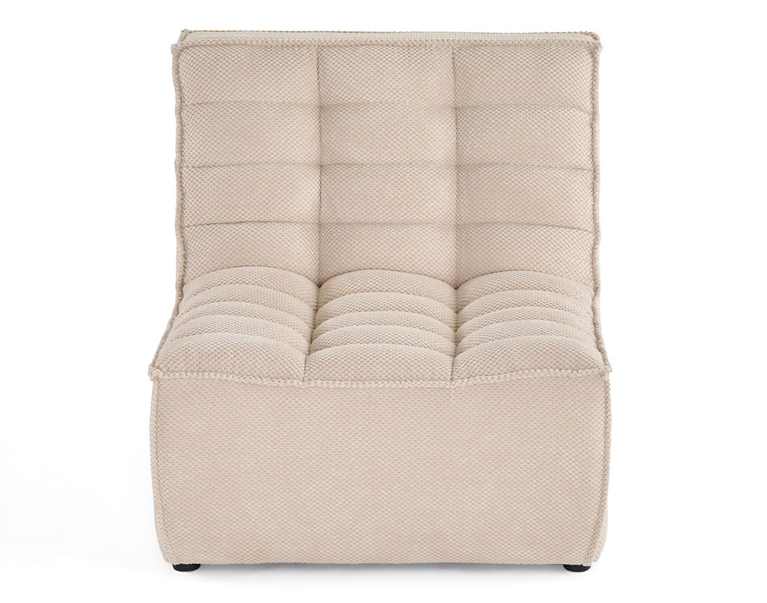 Module d'assise sans accoudoirs en velours texturé Ellie