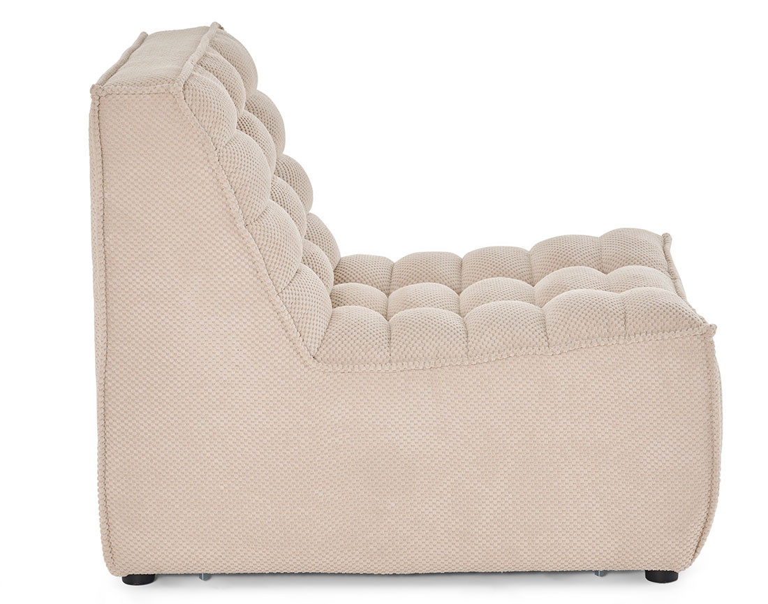 Module d'assise sans accoudoirs en velours texturé Ellie
