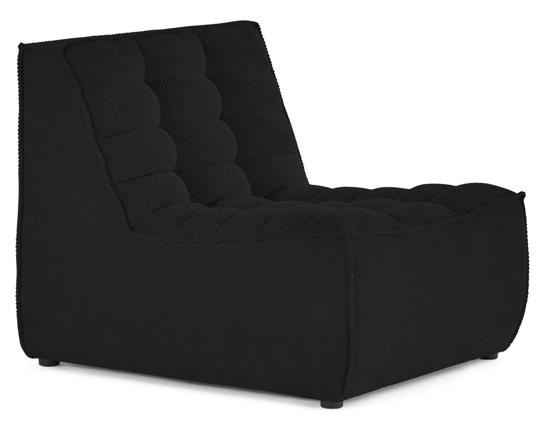 Module d'assise sans accoudoirs en velours texturé Ellie