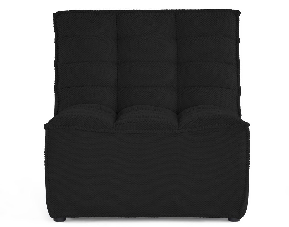 Module d'assise sans accoudoirs en velours texturé Ellie