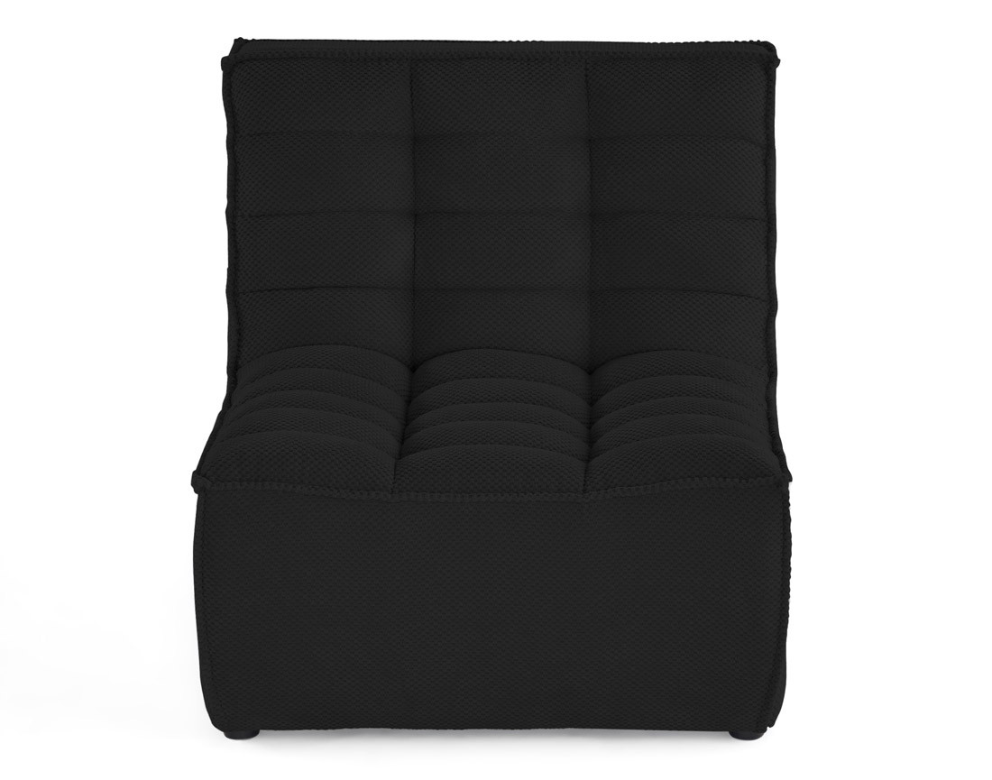 Module d'assise sans accoudoirs en velours texturé Ellie