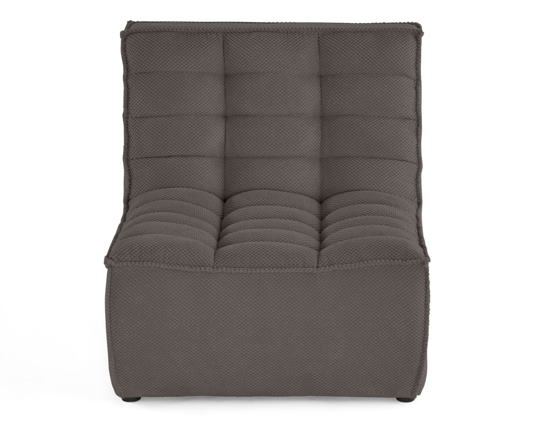 Module d'assise sans accoudoirs en velours texturé Ellie