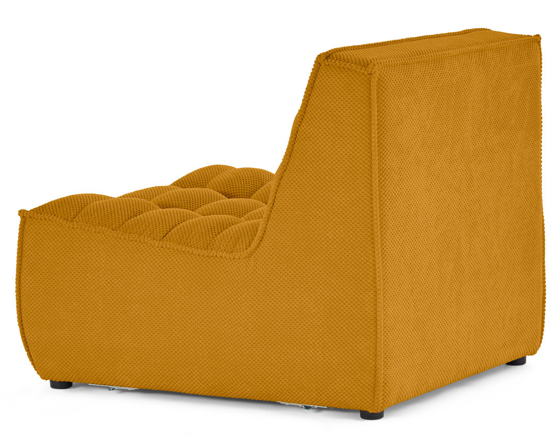 Module d'assise sans accoudoirs en velours texturé Ellie