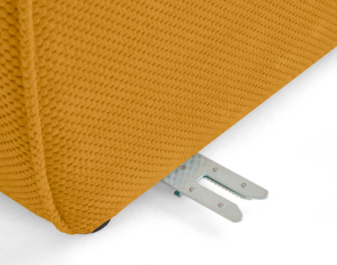 Module d'assise sans accoudoirs en velours texturé Ellie