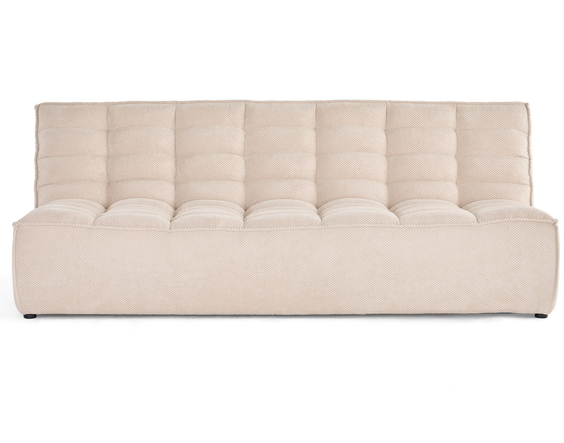 Module d'assise sans accoudoirs 3 places en velours texturé Ellie