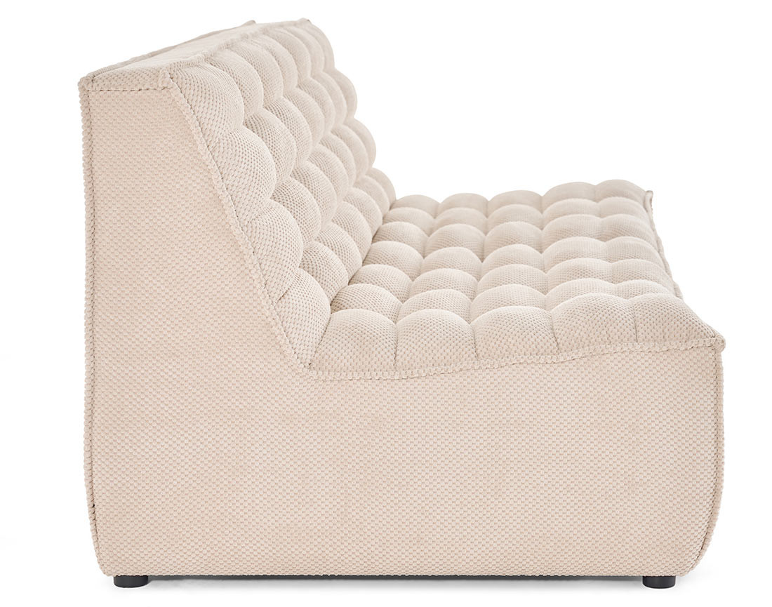 Module d'assise sans accoudoirs 3 places en velours texturé Ellie