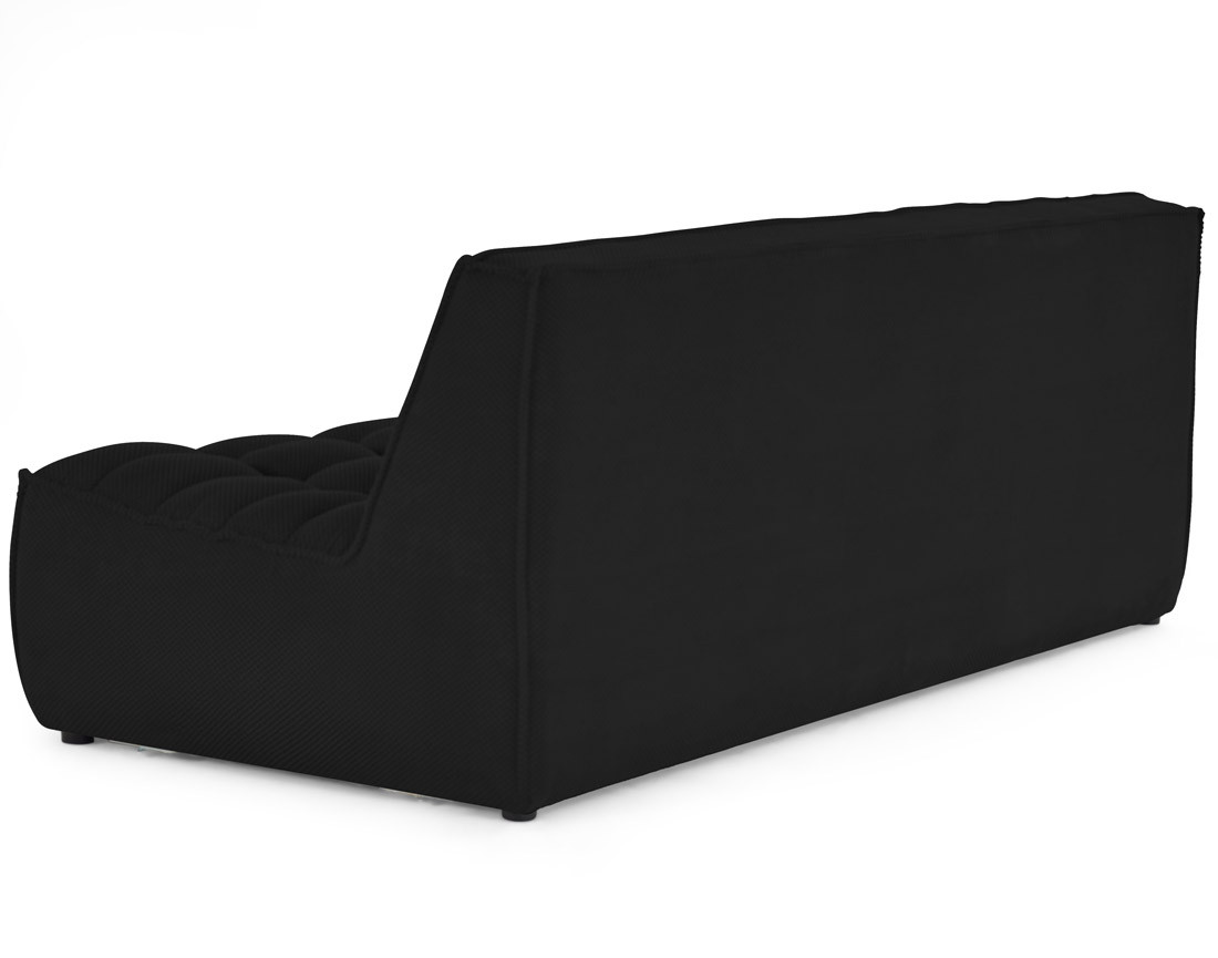 Module d'assise sans accoudoirs 3 places en velours texturé Ellie