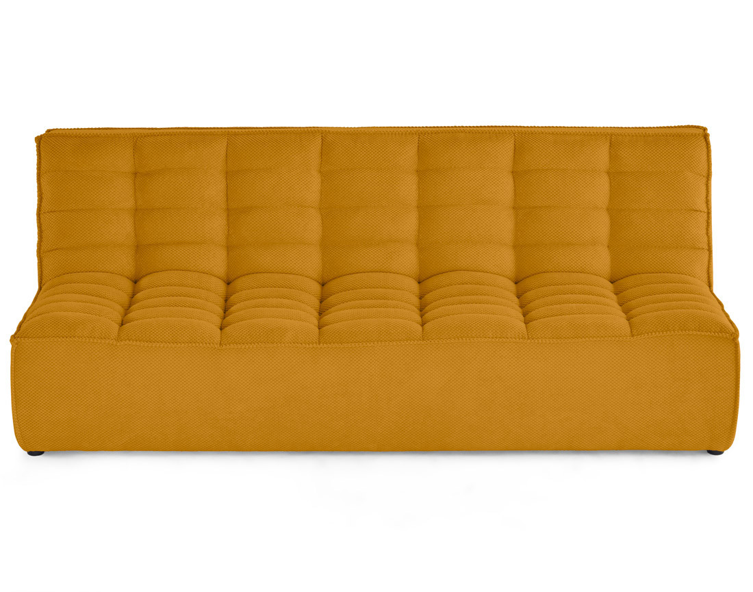 Module d'assise sans accoudoirs 3 places en velours texturé Ellie