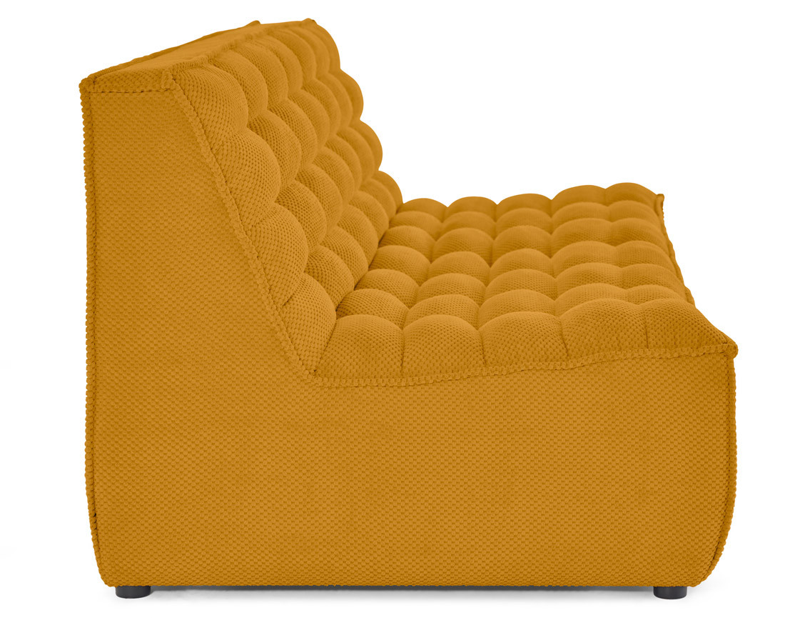 Module d'assise sans accoudoirs 3 places en velours texturé Ellie