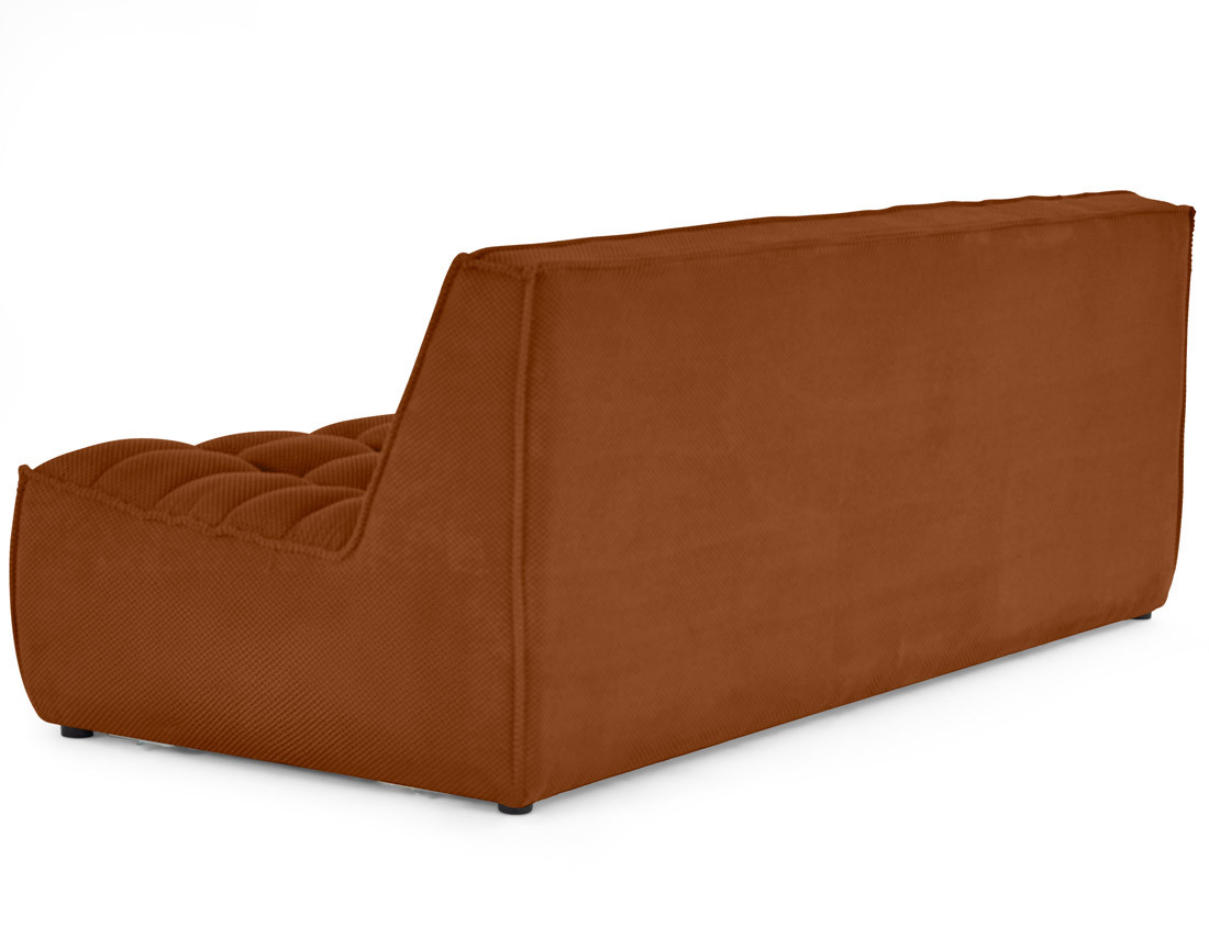 Module d'assise sans accoudoirs 3 places en velours texturé Ellie