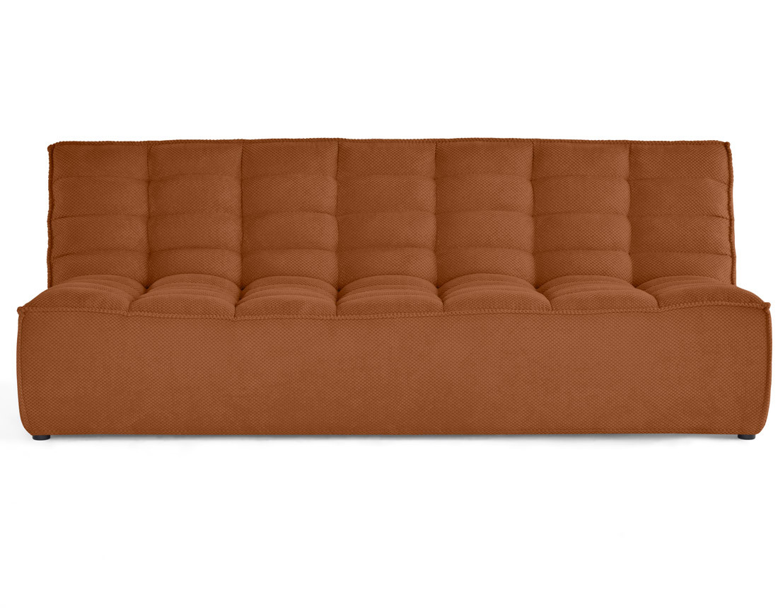 Module d'assise sans accoudoirs 3 places en velours texturé Ellie