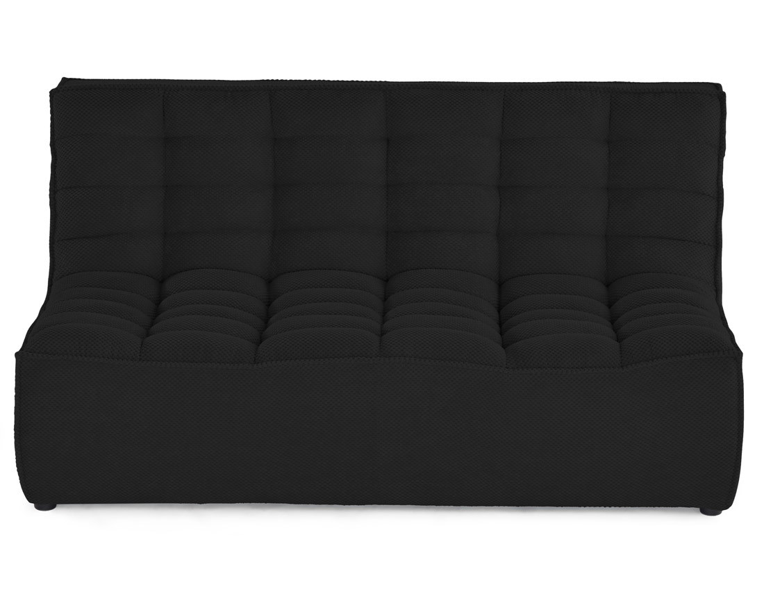 Module d'assise sans accoudoirs 2 places en velours texturé Ellie