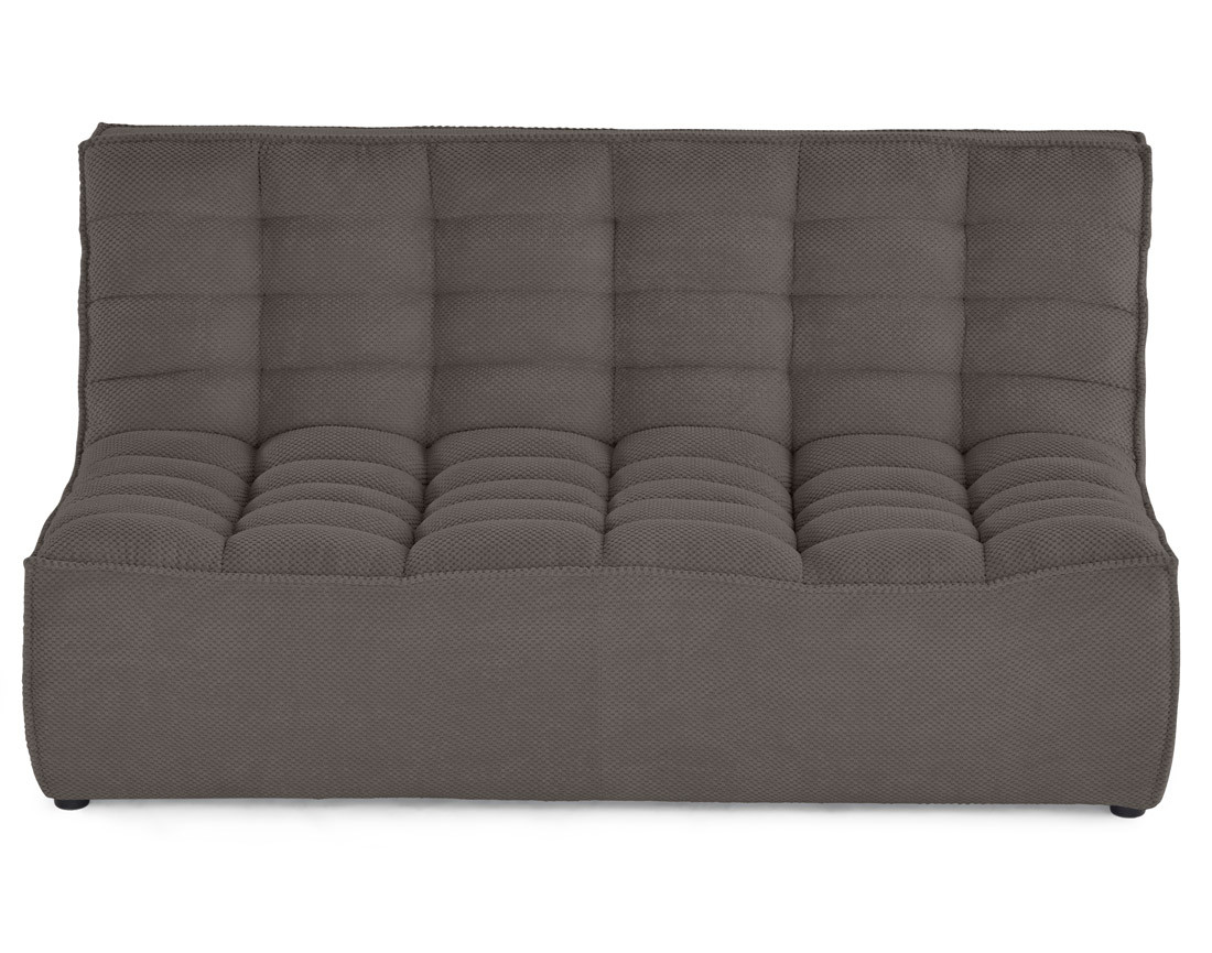 Module d'assise sans accoudoirs 2 places en velours texturé Ellie