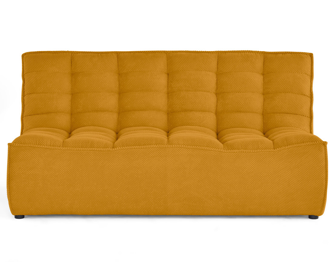 Module d'assise sans accoudoirs 2 places en velours texturé Ellie