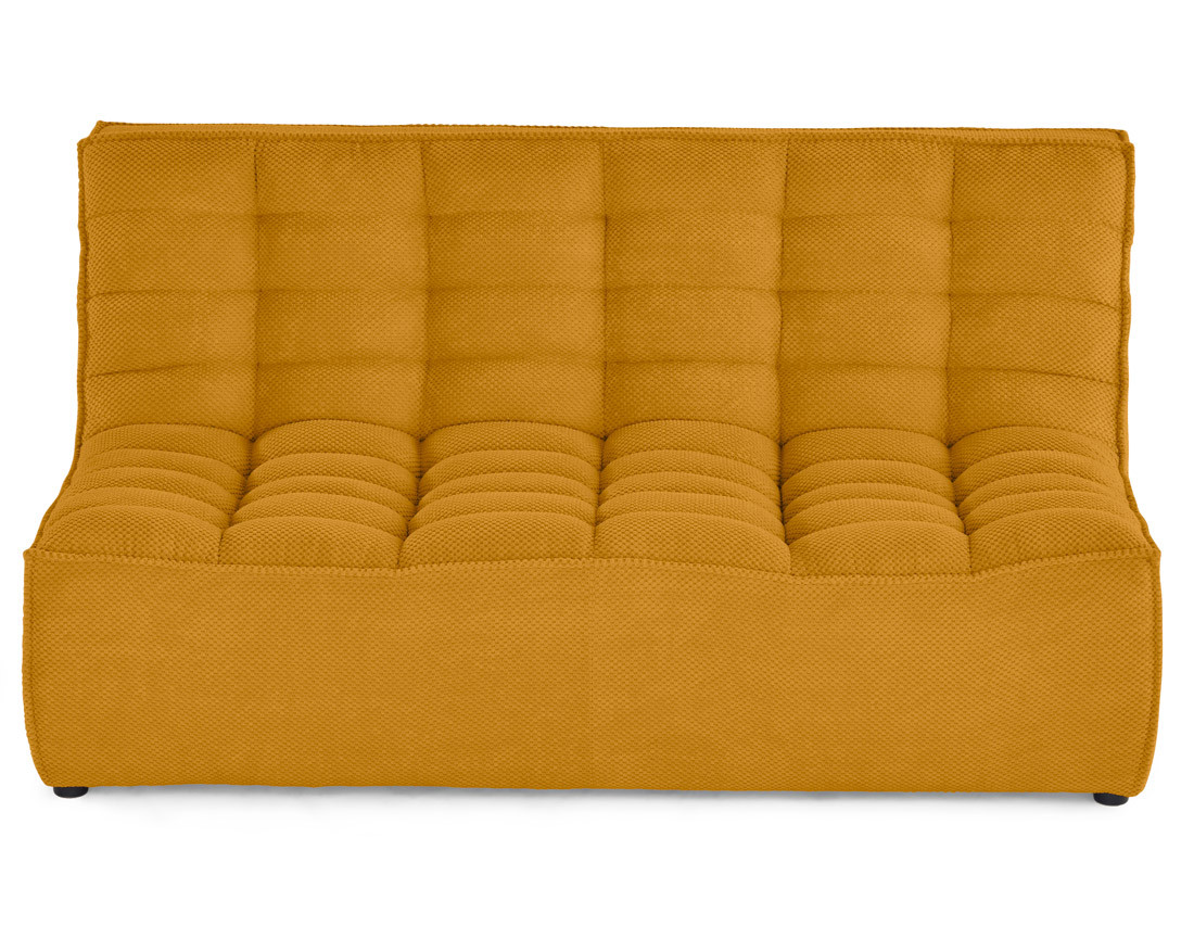 Module d'assise sans accoudoirs 2 places en velours texturé Ellie