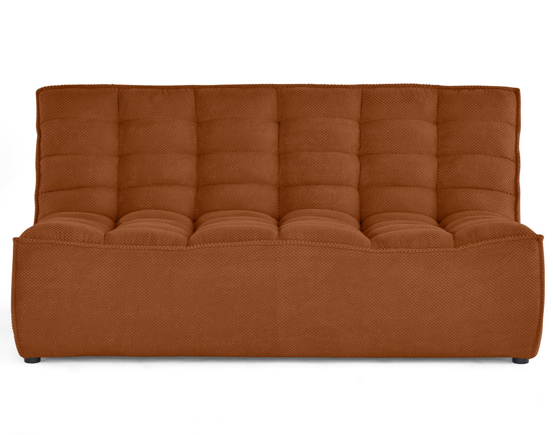 Module d'assise sans accoudoirs 2 places en velours texturé Ellie