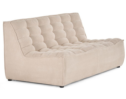 Module d'assise sans accoudoirs 2 places en velours texturé Ellie