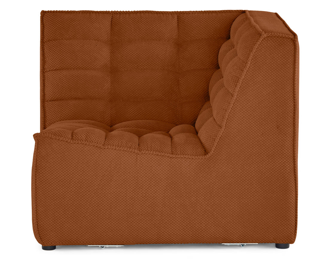 Module d'angle en velours texturé Ellie