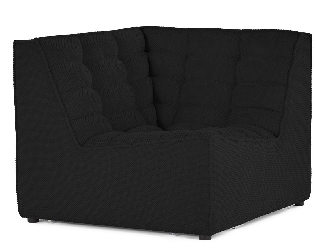 Module d'angle en velours texturé Ellie