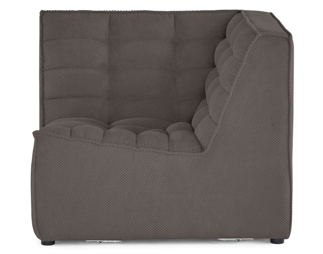 Module d'angle en velours texturé Ellie