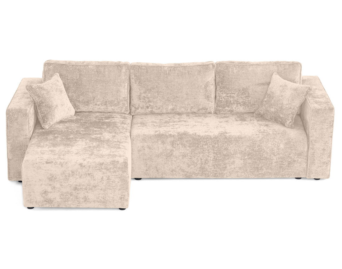 Canapé d'angle réversible 4 places convertible avec coffre en velours à relief texturé Topaze