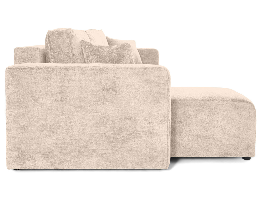Canapé d'angle réversible 4 places convertible avec coffre en velours à relief texturé Topaze