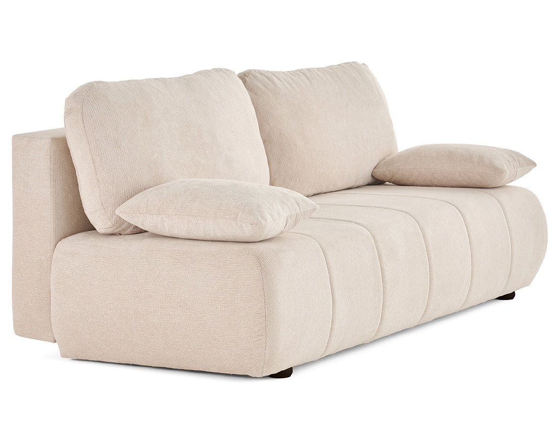 Canapé droit 3 places convertible avec coffre en tissu texturé Harper