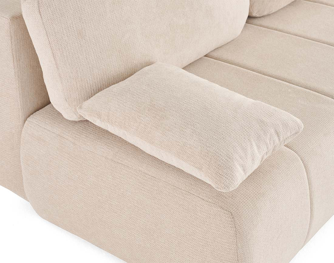 Canapé droit 3 places convertible avec coffre en tissu texturé Harper
