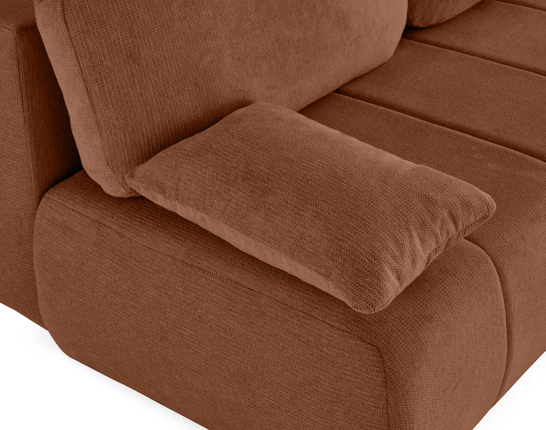 Canapé droit 3 places convertible avec coffre en tissu texturé Harper