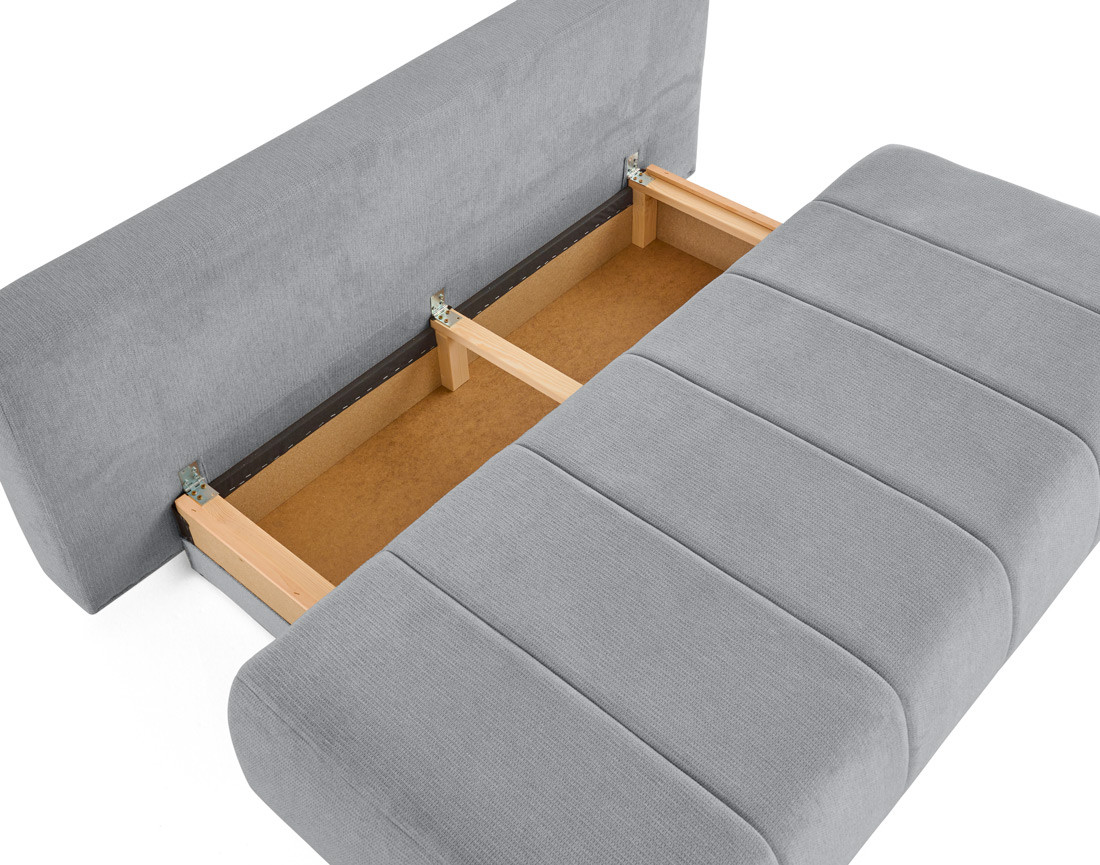 Canapé droit 3 places convertible avec coffre en tissu texturé Harper
