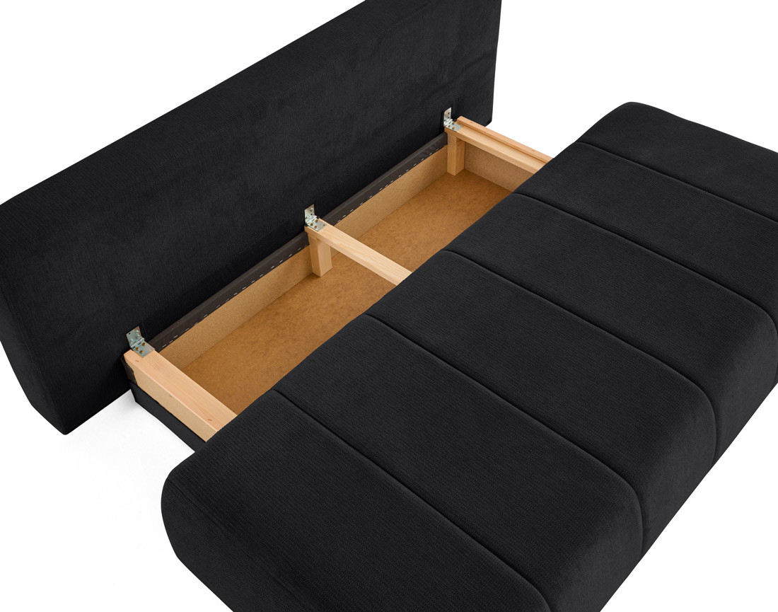 Canapé droit 3 places convertible avec coffre en tissu texturé Harper