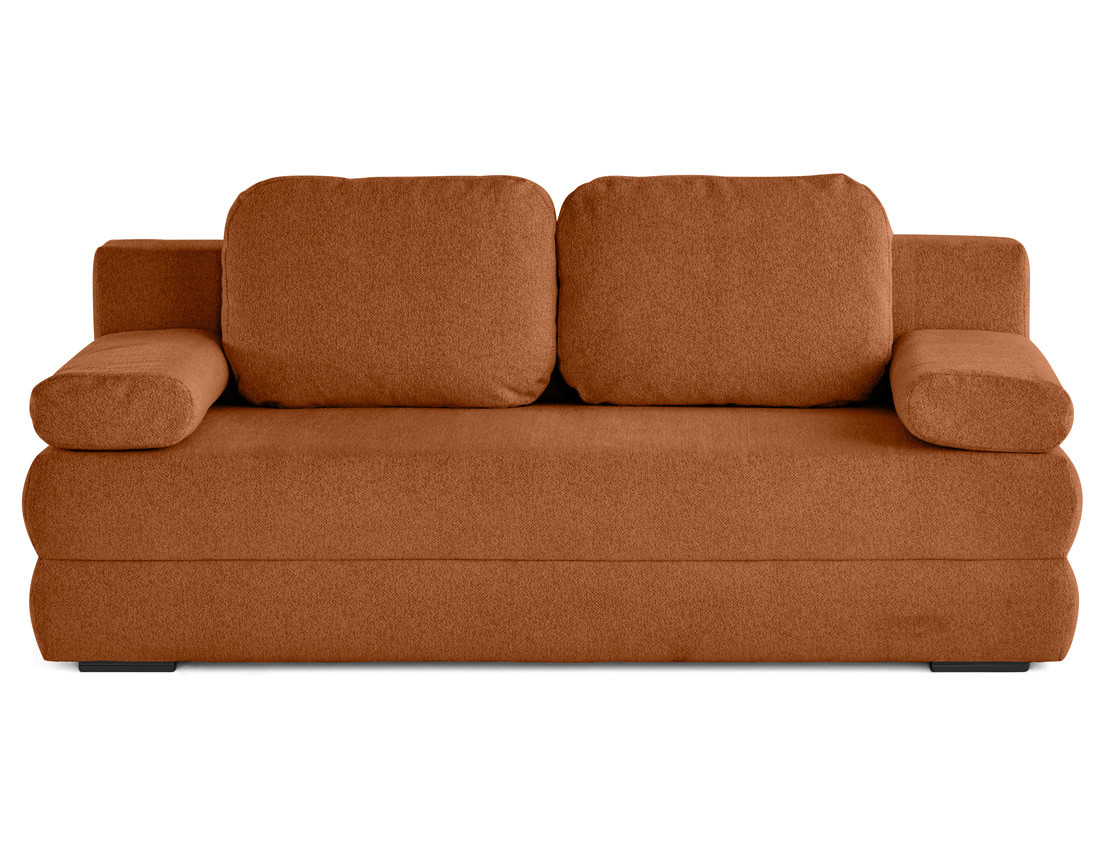 Canapé droit 3 places convertible avec coffre en tissu texturé Nora