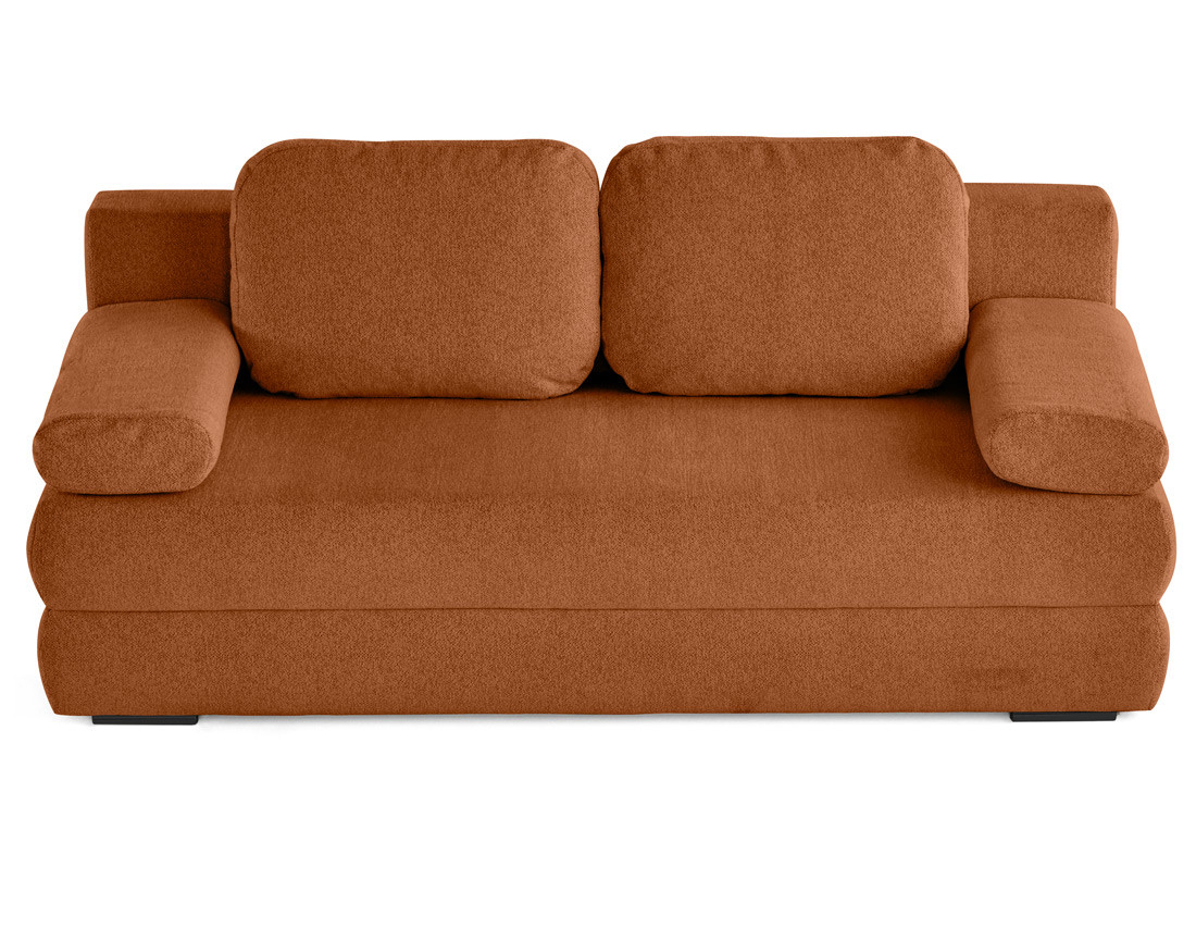 Canapé droit 3 places convertible avec coffre en tissu texturé Nora