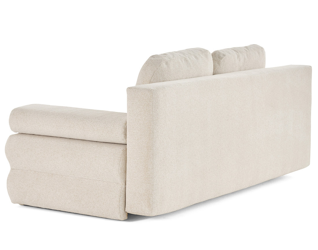 Canapé droit 3 places convertible avec coffre en tissu texturé Nora