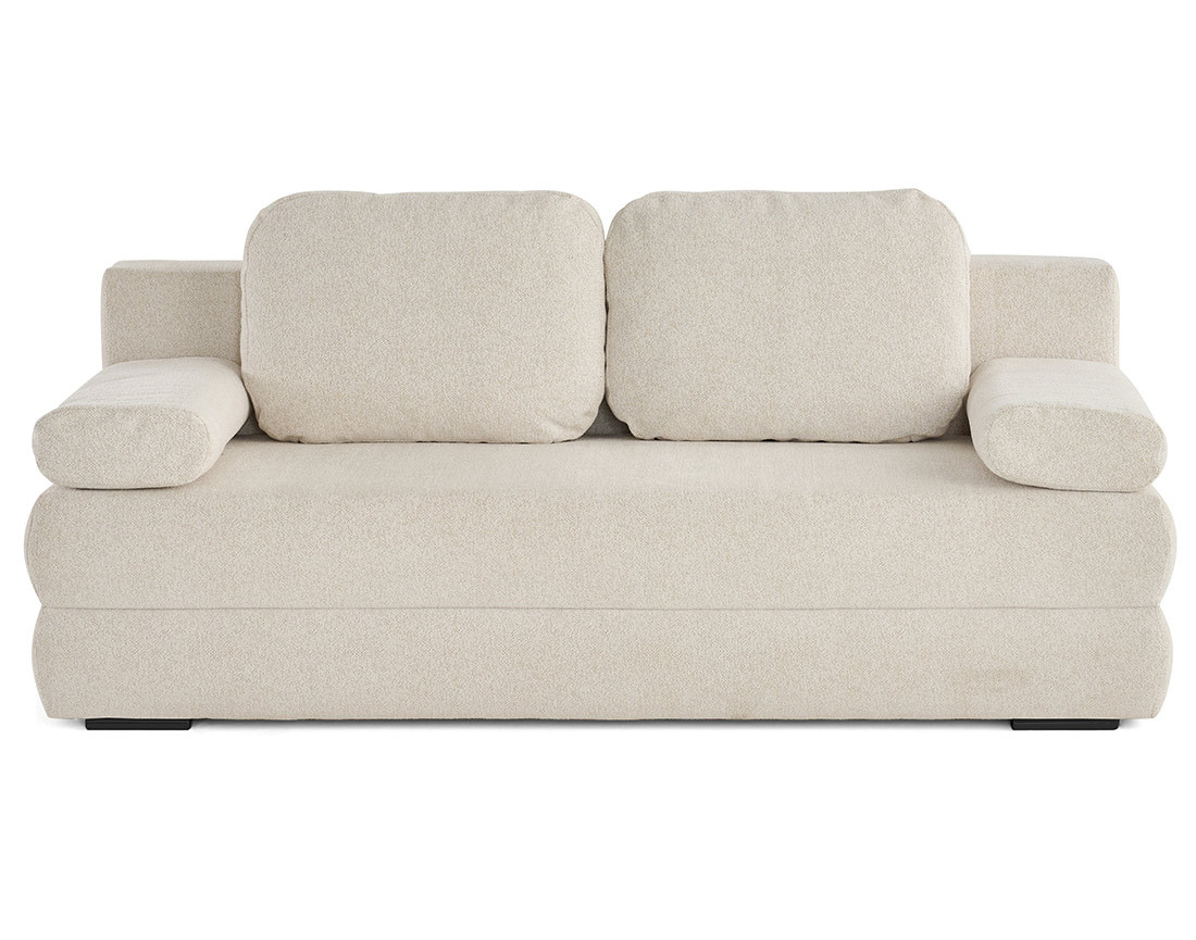 Canapé droit 3 places convertible avec coffre en tissu texturé Nora