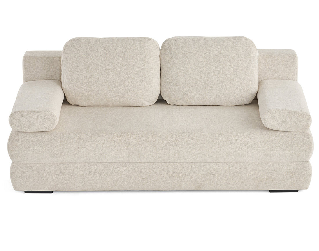Canapé droit 3 places convertible avec coffre en tissu texturé Nora